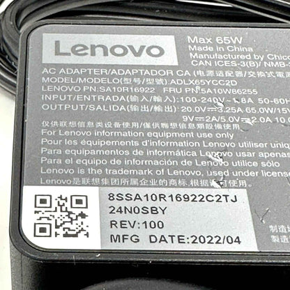 Lenovo USBC 65W for ThinkPad, X1 Carbon,  Flex 5 T495, T15, T16 etc 5A10W86255