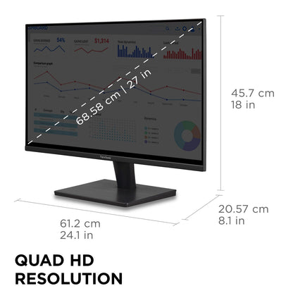 ViewSonic VS2725-2K 27 Inch QHD 1440p Monitor with 100Hz, HDMI, DisplayPort, and Variable Refresh Rate for Home and Office 🍁 All In One Marketplace Canada