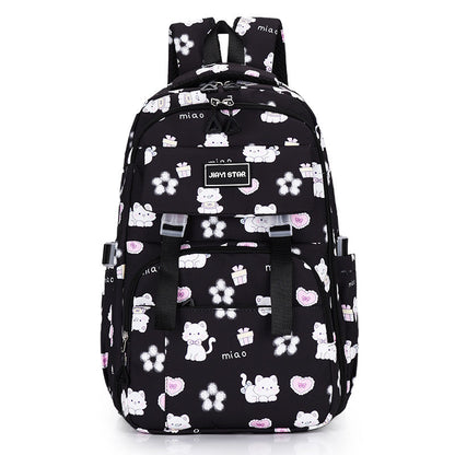 Cartoon Cat Print Large Capacity Kids Backpack – Cute Kawaii School Bag
