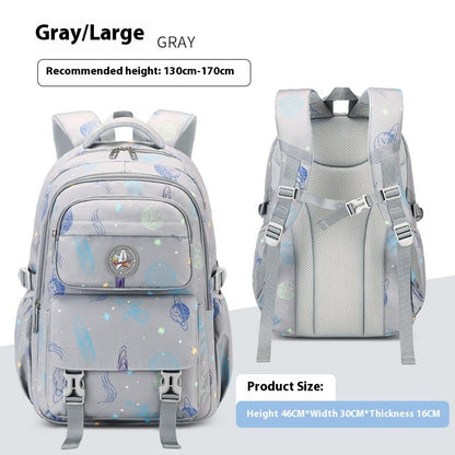 Kids Starry Sky School Backpack – Spine Support, Waterproof Oxford Cloth (Grades 5–9)