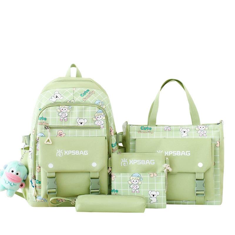 Backpack Primary School Girls Schoolbag Women's Four-piece Set