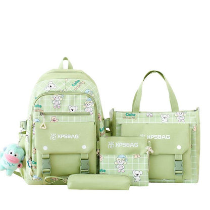 Backpack Primary School Girls Schoolbag Women's Four-piece Set