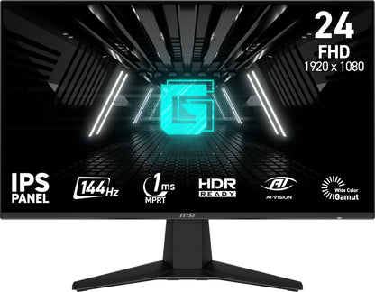 MSI G242L E14 24-inch 1920 x 1080 (FHD) Gaming Monitor, 144Hz, Adaptive-Synch, HDMI, DisplayPort, VESA Mountable, Tilt, Height Adjustable, Speaker, 1ms, Black 🍁 All In One Marketplace Canada