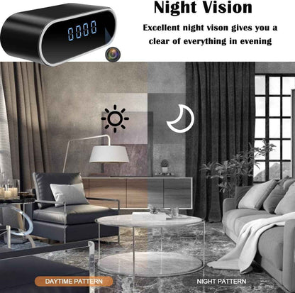 Digital Alarm Clock and WiFi Camera 1080p Motion Detection