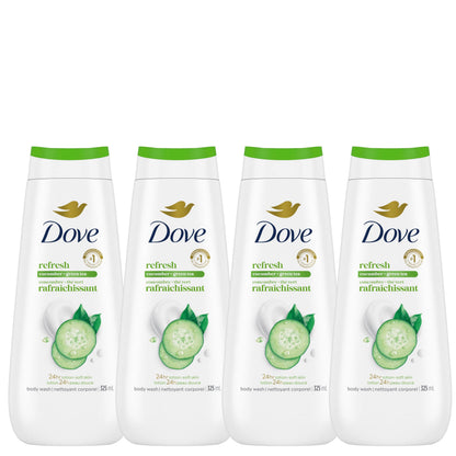 Dove Refresh Body Wash Cucumber & Green Tea 24H Freshness, 325mL, 4-Pack 🍁 All In One Marketplace Canada