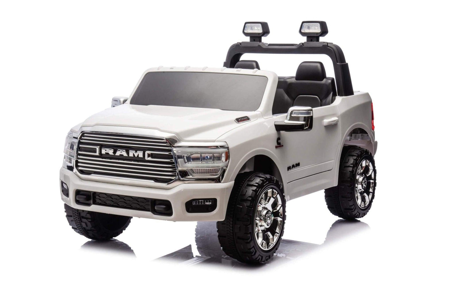 White Complete Edition XXL 2-Seater 4x4 RAM 3500 Ride-On Truck