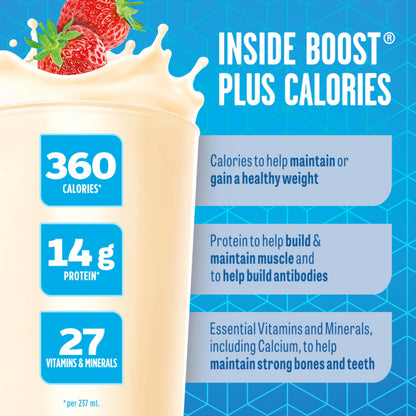BOOST PLUS Complete Nutrition Drink, Strawberry, 6x237ml Bottles, Case Pack of 4, Packaging May Vary 🍁 All In One Marketplace Canada