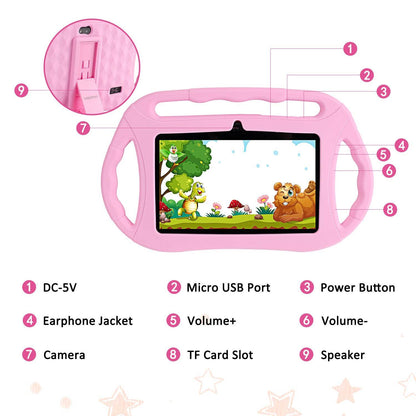 Kids Learning Tablet 7 Inch Android with Handle