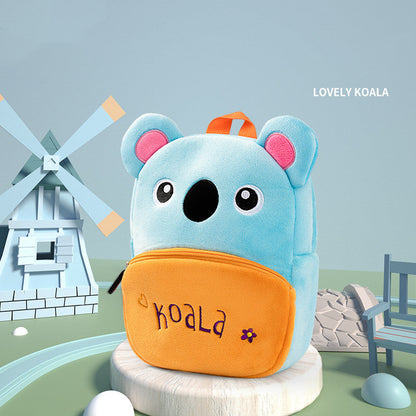 Cute Animal Plush Kindergarten Backpack for Kids – Lion, Owl, Koala & More