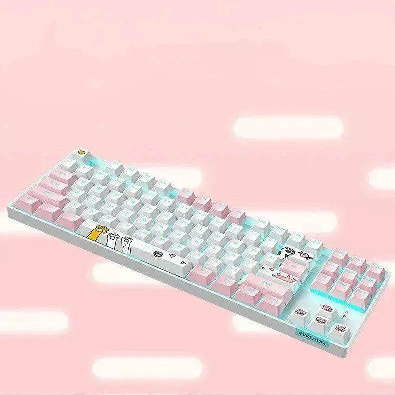 87 Key Rgb Light Effect Green Axis Portable Mechanical Keyboard