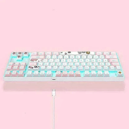 87 Key Rgb Light Effect Green Axis Portable Mechanical Keyboard
