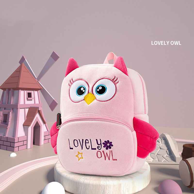 Cute Animal Plush Kindergarten Backpack for Kids – Lion, Owl, Koala & More