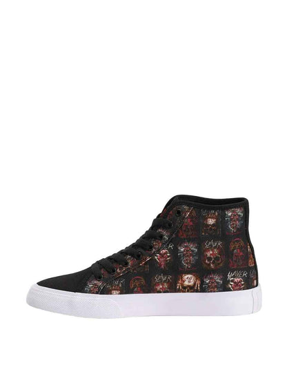 DC Shoes x Slayer 'Manual High' Shoes - Black/White Print