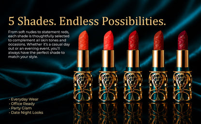 Soft Mist Satin Lipstick Set – 5 in1  Bold Shades