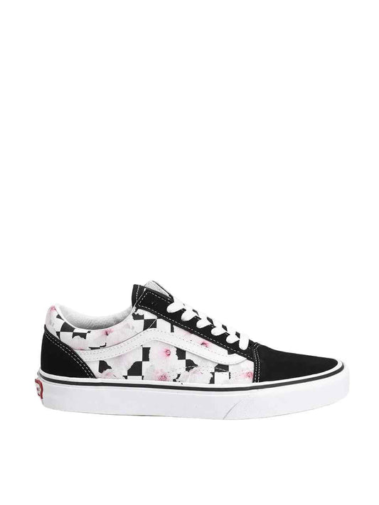 Vans 'Old Skool' Shoes - Hibiscus Checkerboard Black (Women’s)