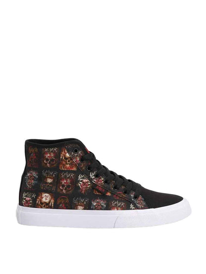 DC Shoes x Slayer 'Manual High' Shoes - Black/White Print