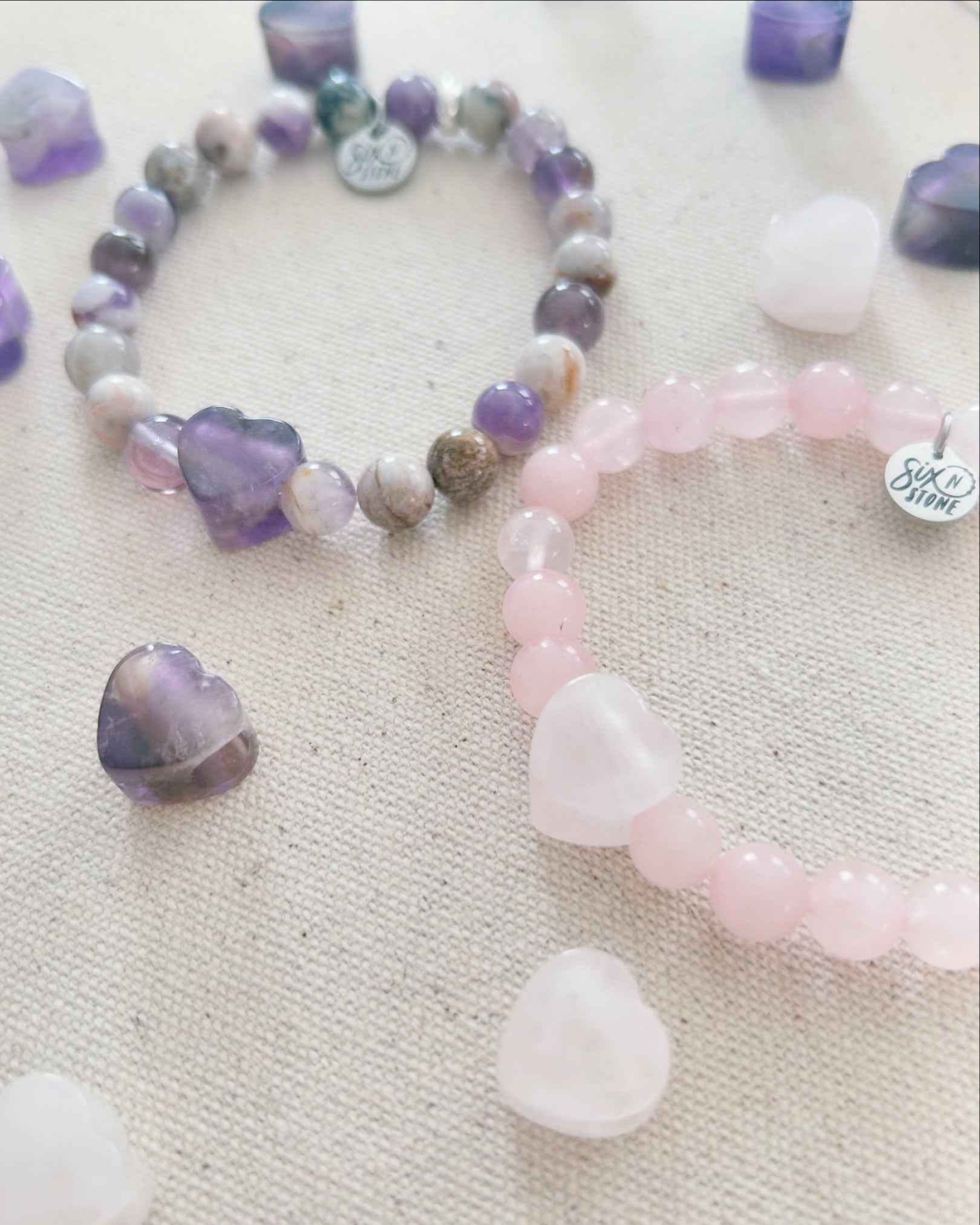 Rose Quartz Heart Bracelet