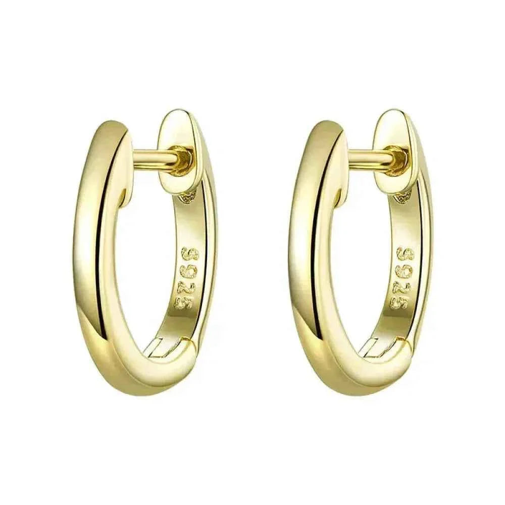 Genuine Sterling Silver Hoop Earrings - Elegant Rose Gold Color - Women's Fashion jewelry SCE808