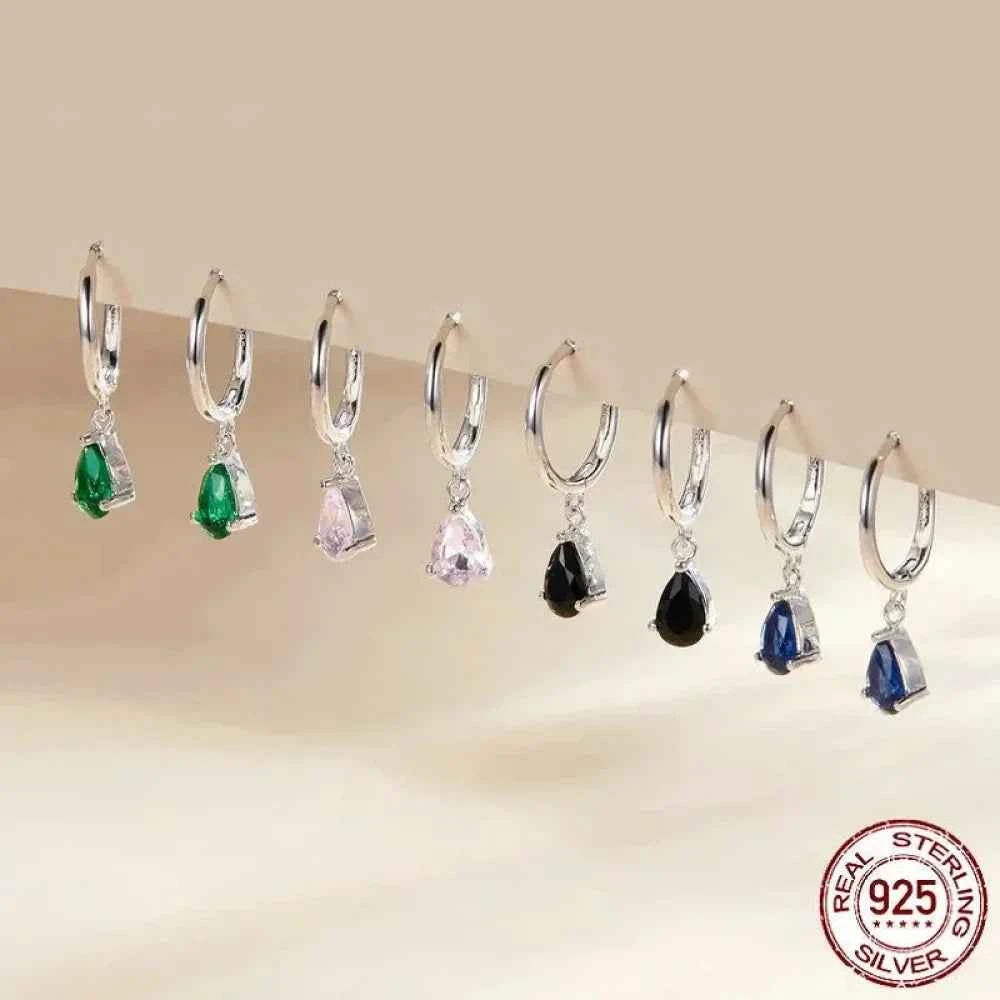 Exquisite Ishwar Water Drop Earrings | 925 Sterling Silver | 4 Colors | Statement Jewelry Sce1018