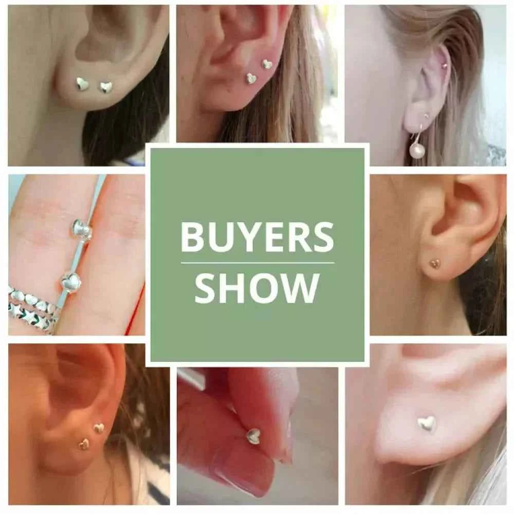 925 Sterling Silver Petite Plain Hearts Stud Earrings | Minimalist Fine jewelry