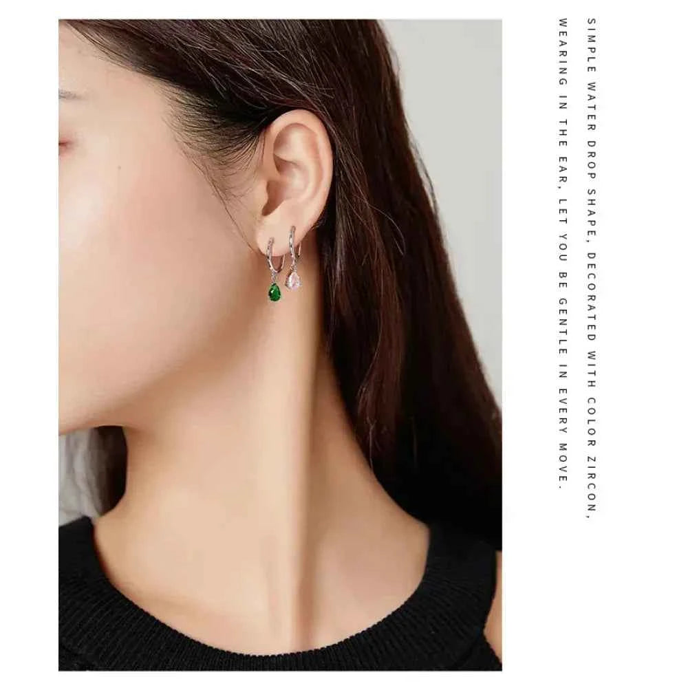 Exquisite Ishwar Water Drop Earrings | 925 Sterling Silver | 4 Colors | Statement Jewelry Sce1018