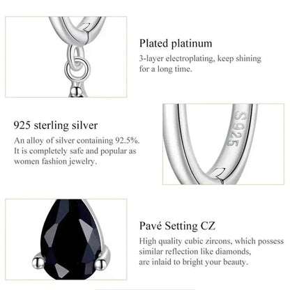 Exquisite Ishwar Water Drop Earrings | 925 Sterling Silver | 4 Colors | Statement Jewelry Sce1018