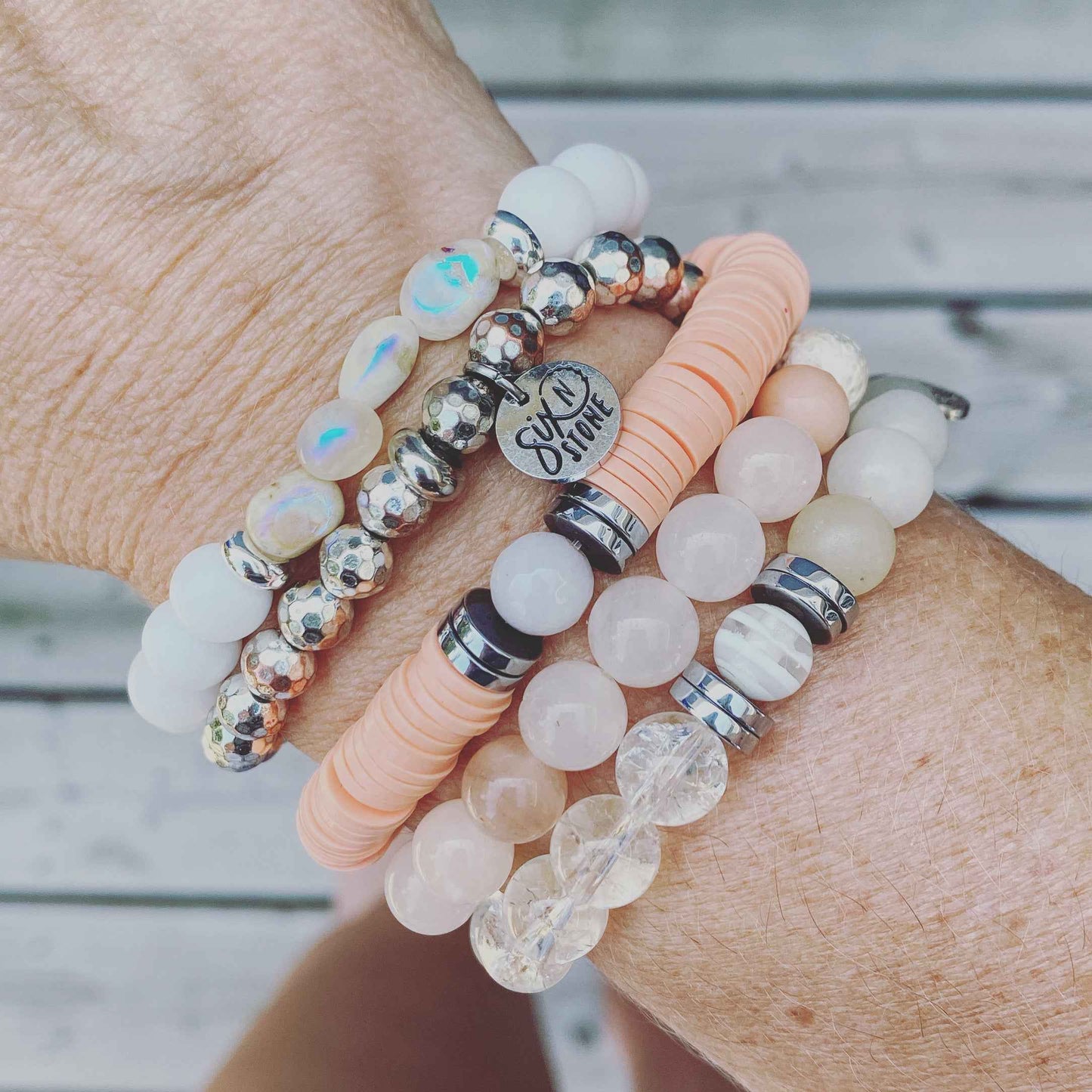 Mystic Moonstone Bracelet with Elegant Jade Accents