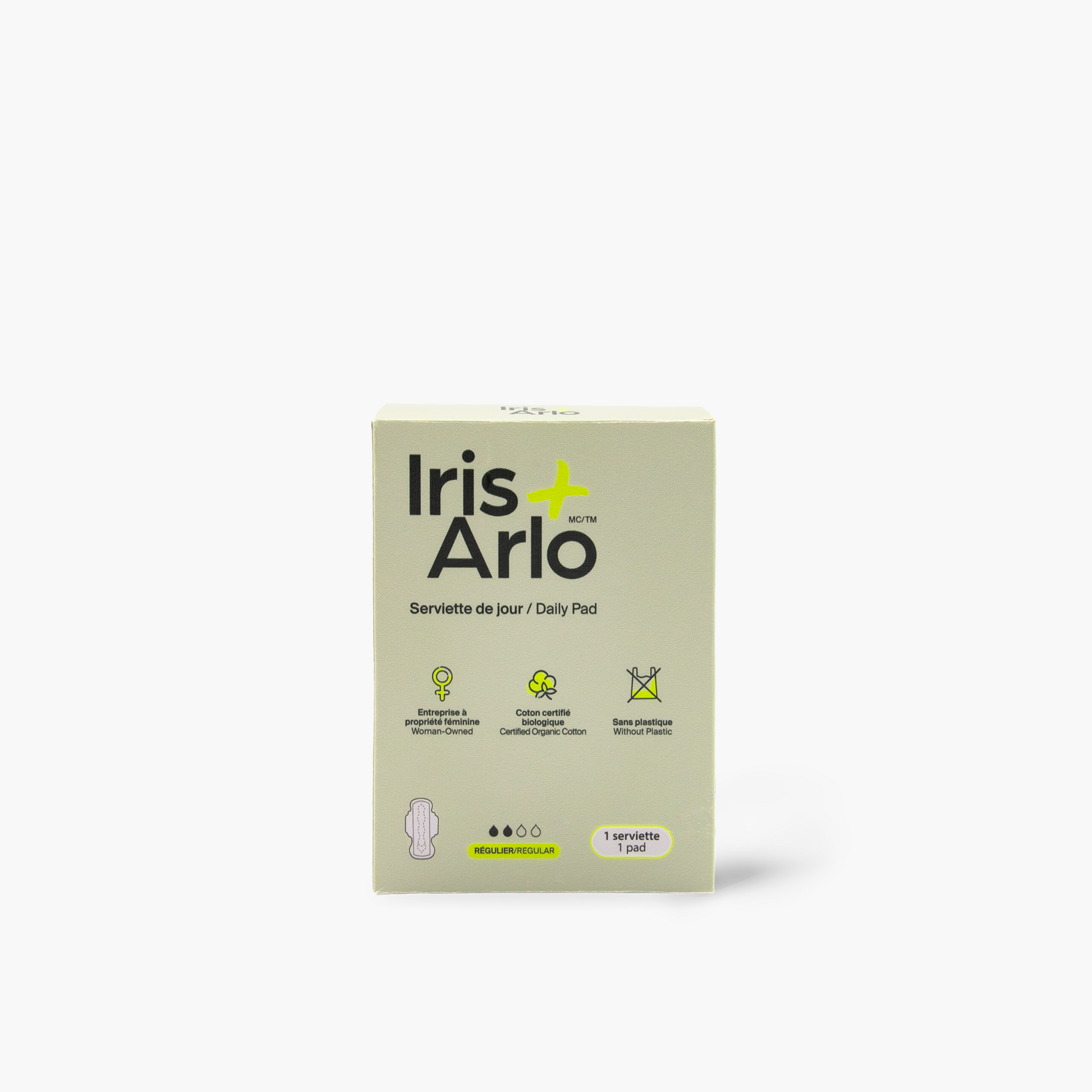100% Organic Cotton Regular Pad Individual Box - Bulk (250)