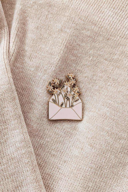 Letter full of flowers Enamel Pin