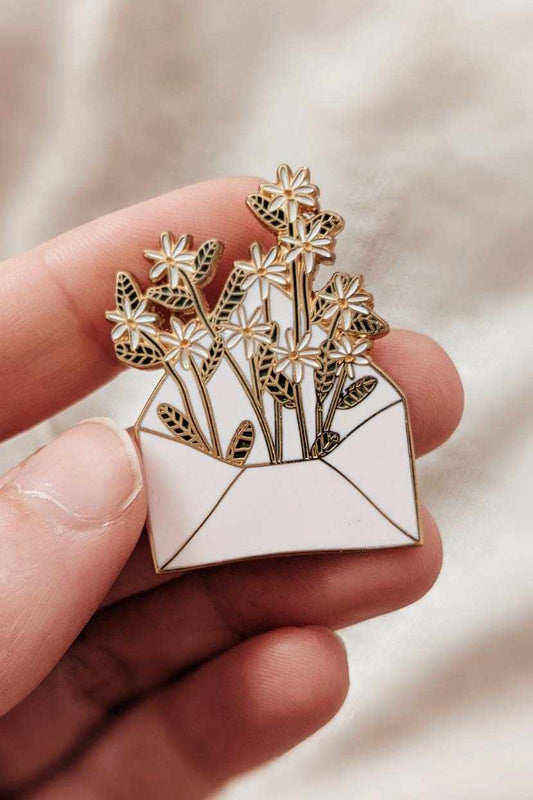 Letter full of flowers Enamel Pin