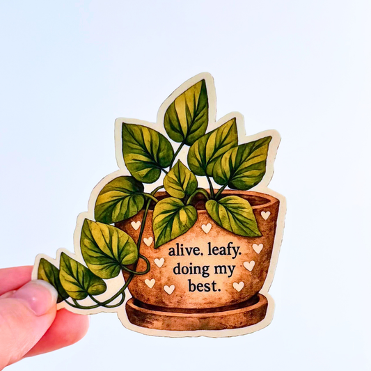 Alive Leafy Sticker - Embrace Positivity with a Touch of Nature