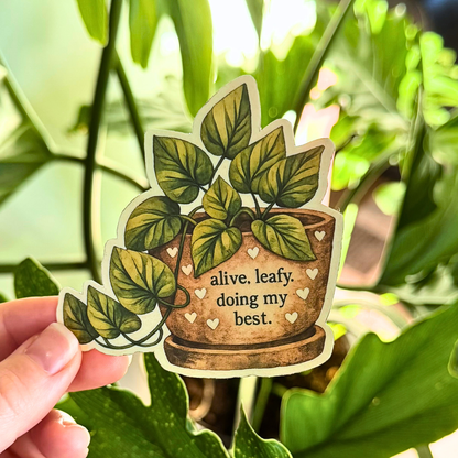 Alive Leafy Sticker - Embrace Positivity with a Touch of Nature