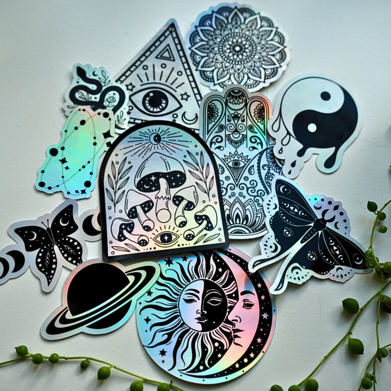 Celestial Holographic Stickers Pack - Shine with Stellar Designs