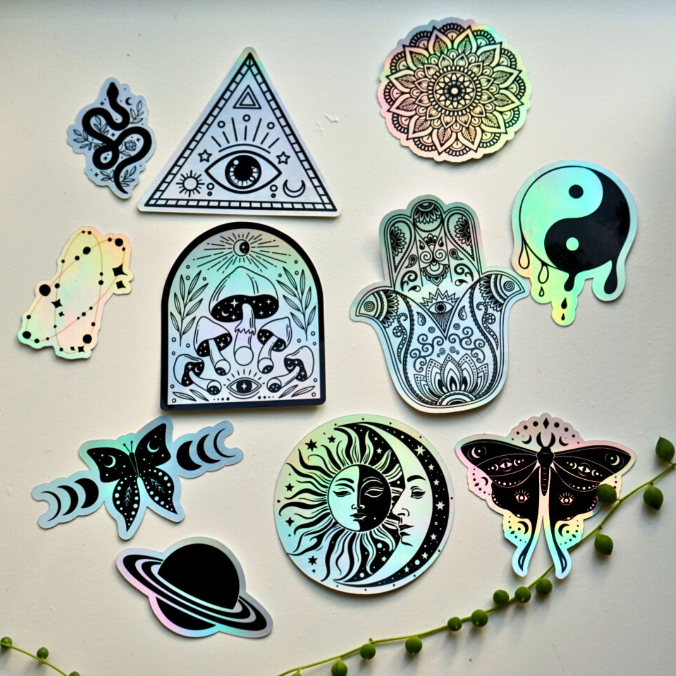 Celestial Holographic Stickers Pack - Shine with Stellar Designs