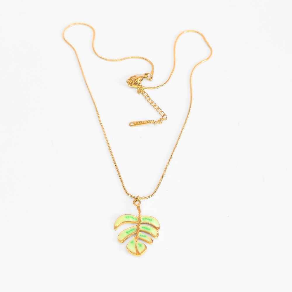 Monstera Leaf Pendant Necklace
