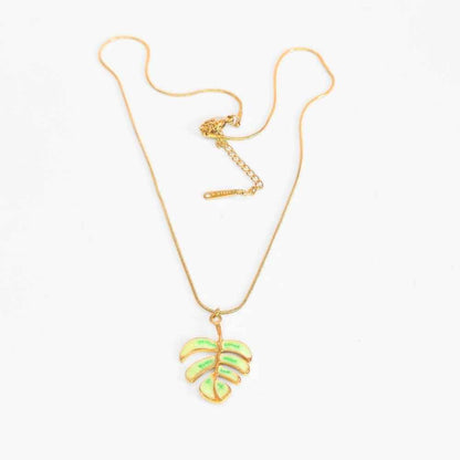 Monstera Leaf Pendant Necklace
