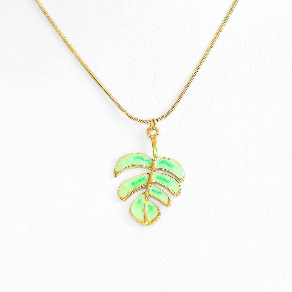 Monstera Leaf Pendant Necklace