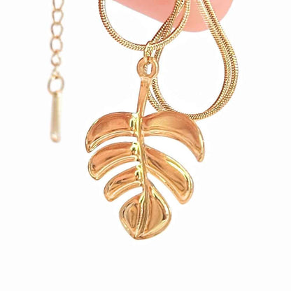 Monstera Leaf Pendant Necklace
