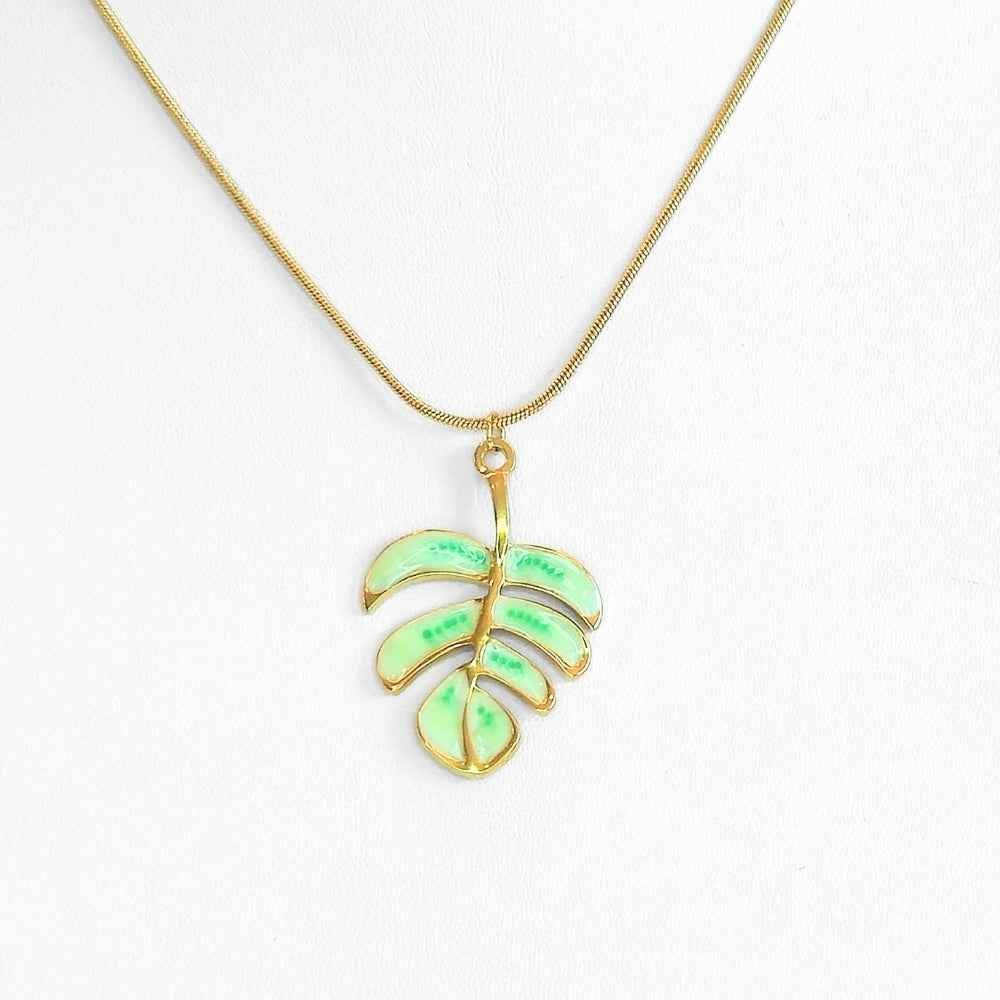 Monstera Leaf Pendant Necklace