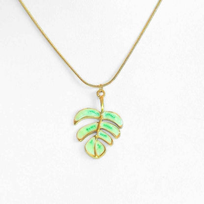 Monstera Leaf Pendant Necklace