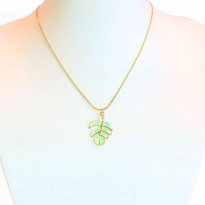 Monstera Leaf Pendant Necklace