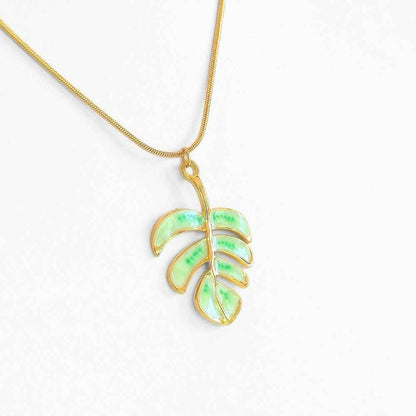 Monstera Leaf Pendant Necklace