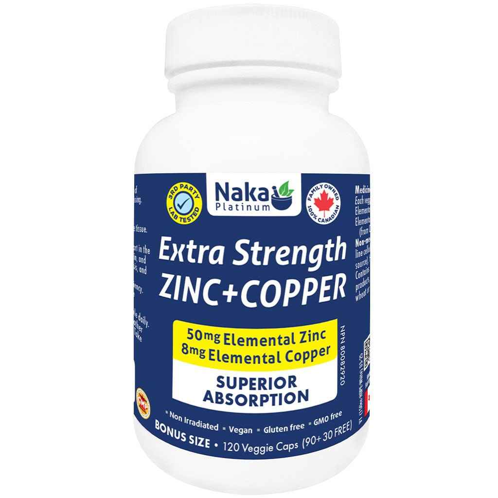 Naka Platinum EXTRA STRENGTH ZINC+COPPER, 120 VCaps