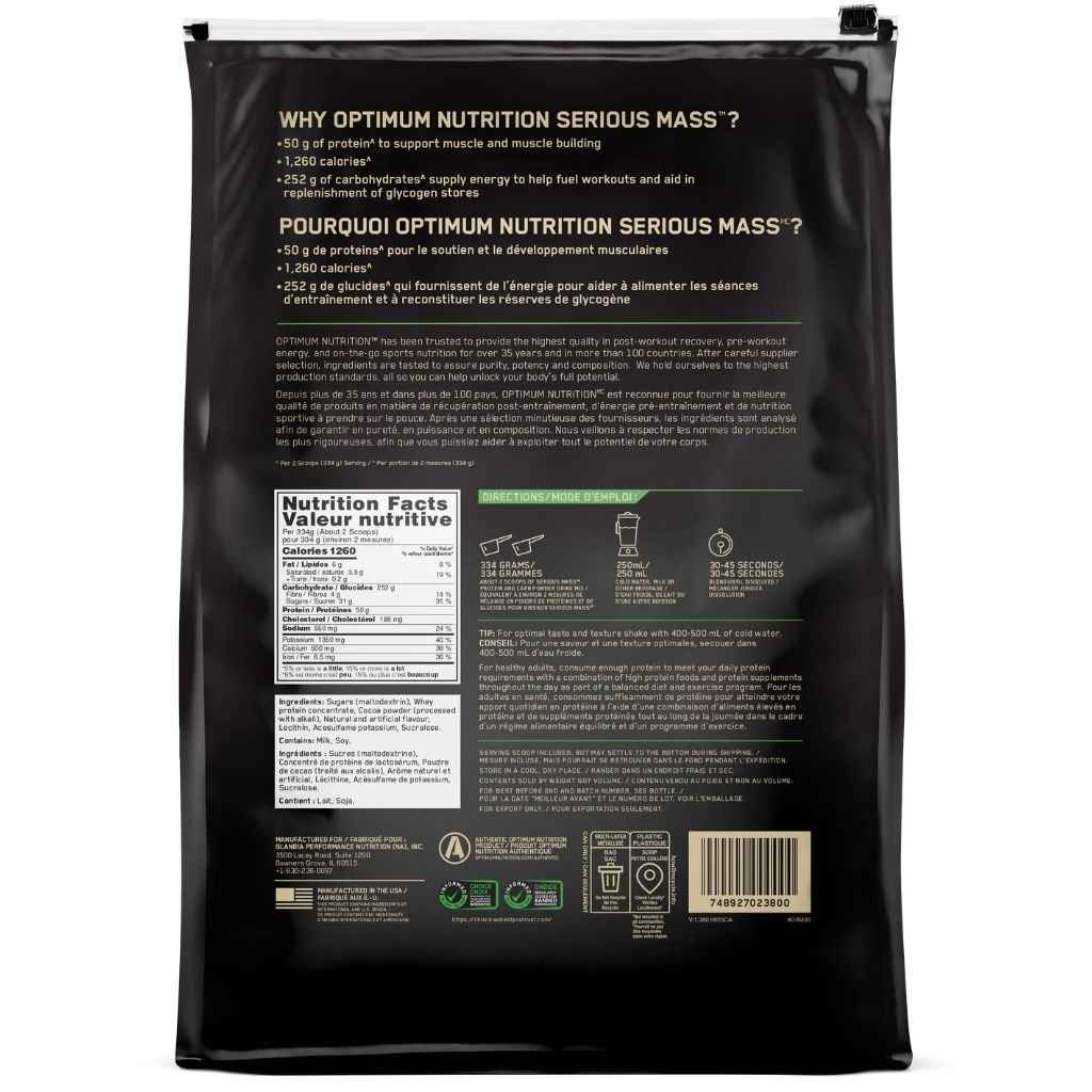 Optimum Nutrition SERIOUS MASS, 12lbs