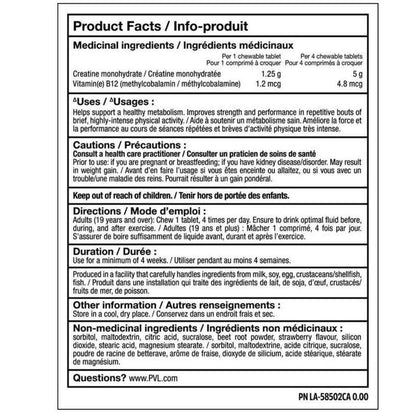 PVL CREATINE CHEWS, 80 Tablets