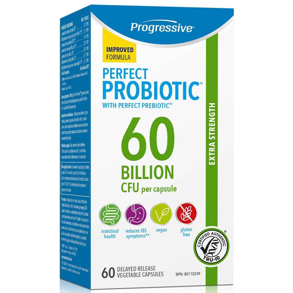 Progressive PERFECT PROBIOTIC 60 BILLION, 60 VCaps (Extra Strength)