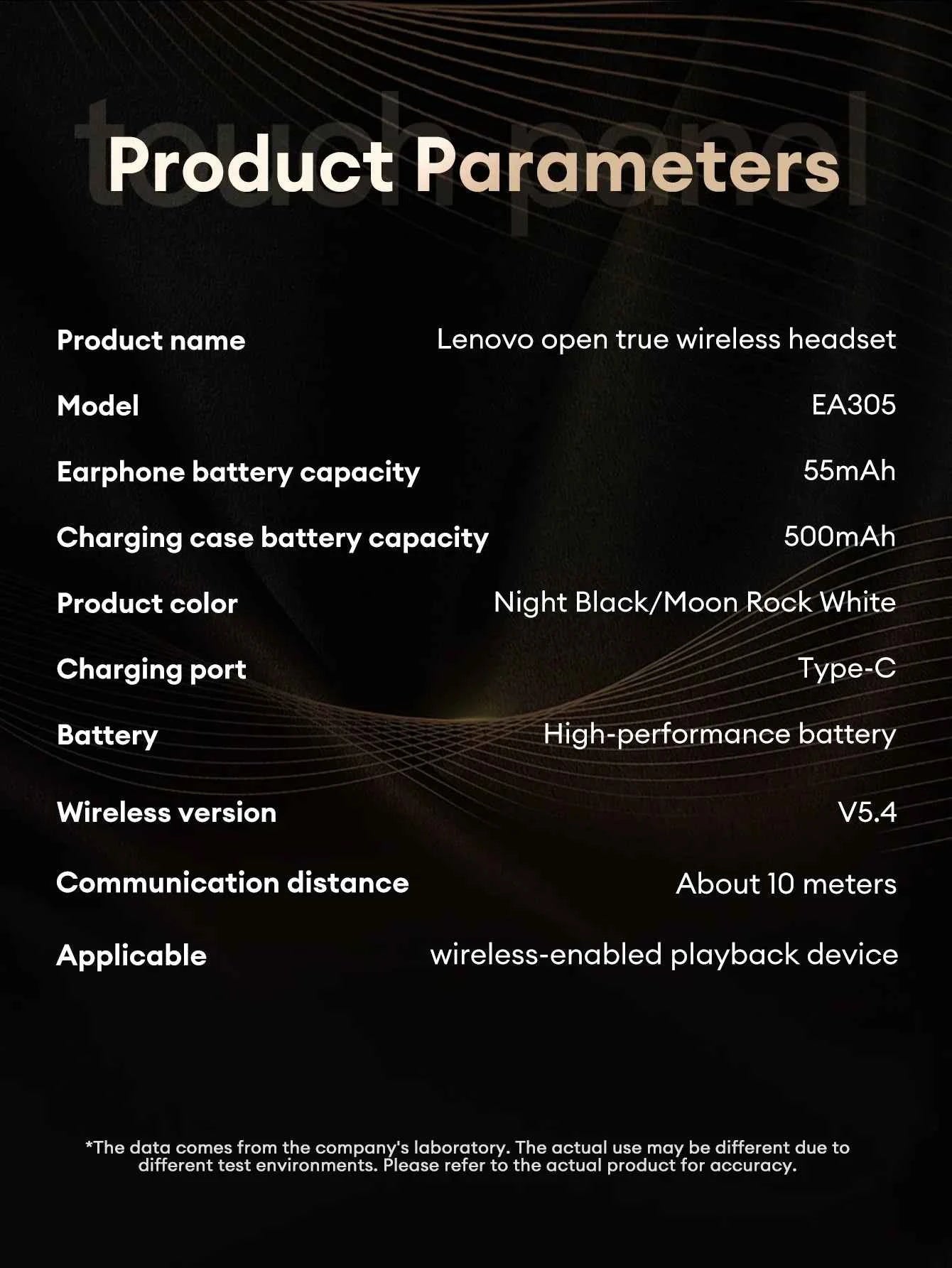 Lenovo EA305 Wireless Bluetooth Earphones - Long Endurance Waterproof Sport Headphones with V5.4 Technology for Gaming