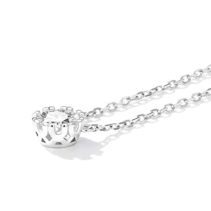 Gorgeous Shiny Choker - 925 Sterling Silver Geometric Cut Zircon Pendant Necklace