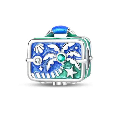 Beach Paradise Sterling Silver Suitcase Charm