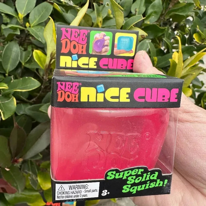 Schylling Needoh Nice Cube Sensory Fidget Toy Stress Relief Squishy Squeeze Cube Anti-Anxiety Focus Toy for Adults ADHD Autism